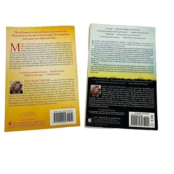 LISA SCOTTOLINE Books/Novels Bundle of 2 Fiction Trade Paperbacks Thriller - Picture 2 of 8